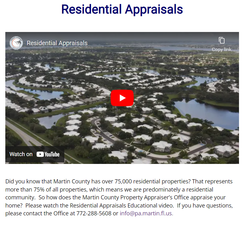 Residential Appraisals YouTube Video